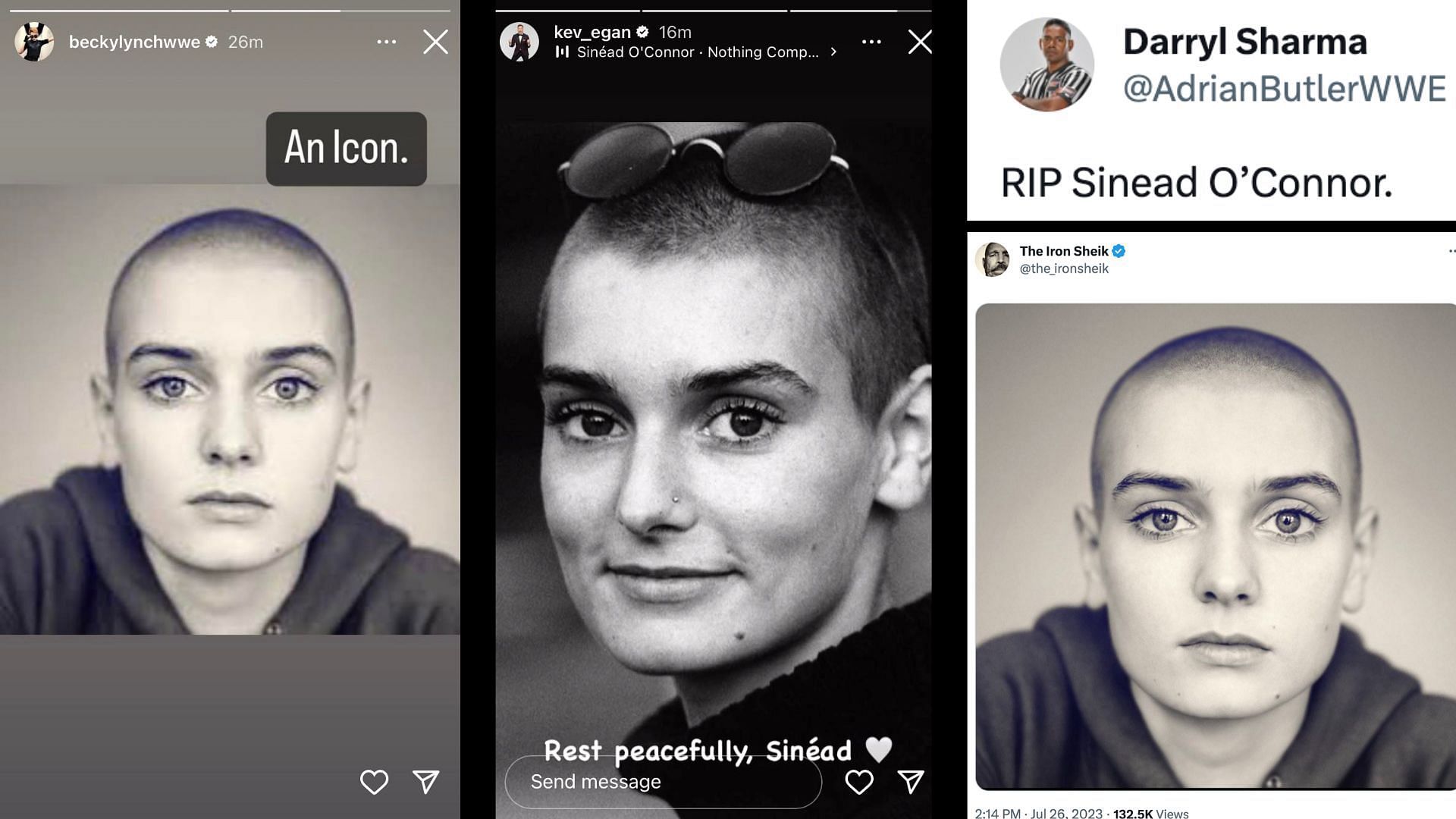 WWE stars pay tribute to Sinead O'Connor.